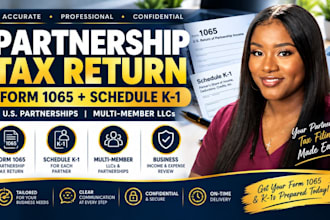 prepare your US form 1065 partnership tax return with schedule k1
