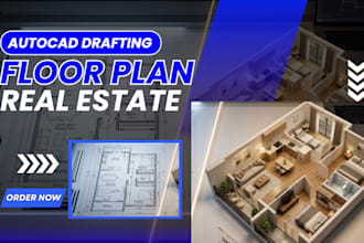 architect real estate 2d 3d floor plan, autocad drafting, PDF sketch to cad