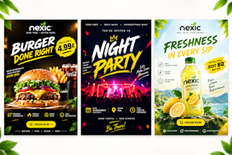 design food, party, restaurant flyer