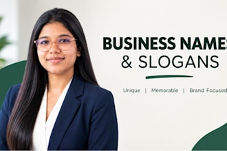 create a unique business name and unforgettable slogan