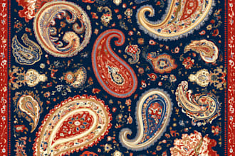 draw custom paisley pattern design for bandana or shorts