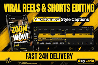 do viral youtube shorts editing, instagram reels and tiktok editing