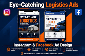 design eye catching social media logistics ads for instagram and facebook
