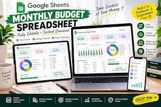 create a custom google sheets monthly budget tracker for freelancers spreadsheet