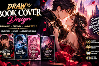 design anime romance book covers and illustrated covers