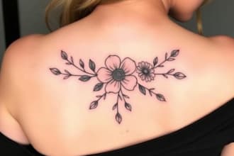 do floral and minimalist tattoo design