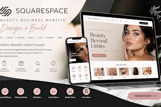 design squarespace makeup spa beauty nail lash barber hair salon booking website