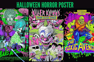 do 70s 80s retro vintage halloween poster, halloween flyer, horror movie poster