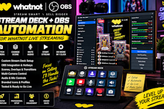 setup stream deck and obs for whatnot live streaming automation