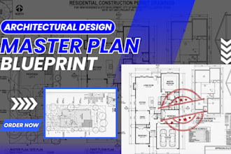 do architectural floor plan, master plan and blueprint for USA permit approval