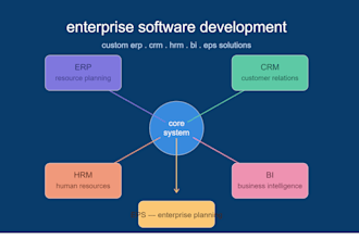 develop custom erp, CRM, hrm, bi and eps enterprise software
