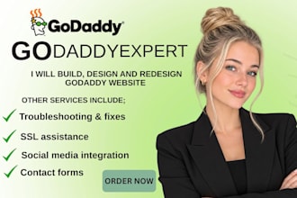 do godaddy website design, godaddy redesign,  godaddy SEO and website migration