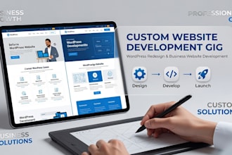 design redesign wordpress website, custom website, business website development