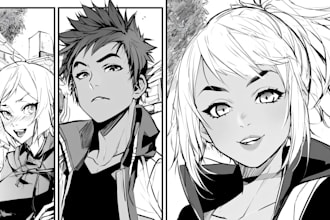 create stunning manga style illustration and webtoon panel
