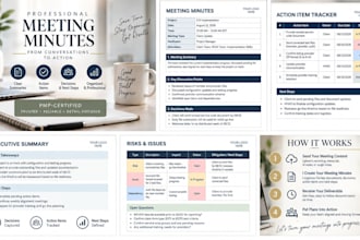 create professional meeting minutes and action items