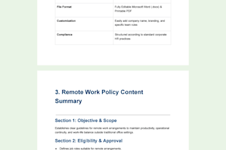 write professional remote work HR policies for your company