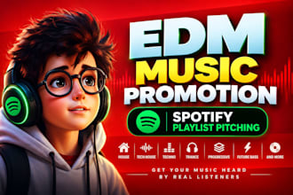 promote your edm electronic music to targeted spotify playlists, music promotion