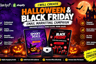 create klaviyo halloween black friday email marketing campaigns
