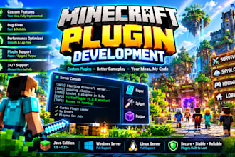 develop a custom minecraft plugin for paper or spigot