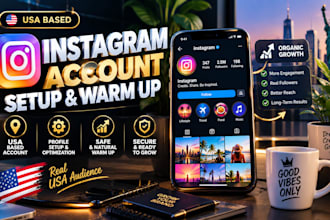 create a USA based instagram account and warm up
