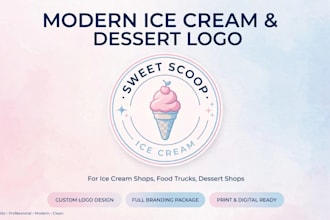 design ice cream shop and cafe logo
