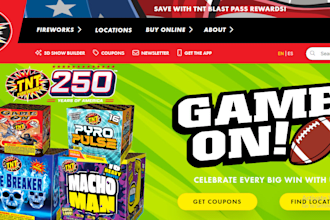 design fireworks website, halloween store, sparklers, firecrackers apparel store