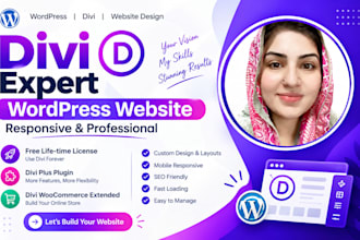 design a professional divi wordpress website with divi theme
