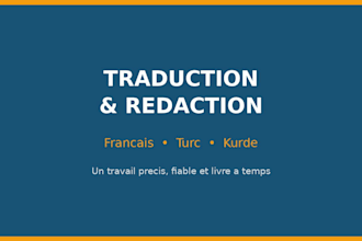 traduire et rediger vos textes en turc kurde et francais