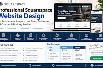 design squarespace accountant lawyer law firm business HR coach booking website
