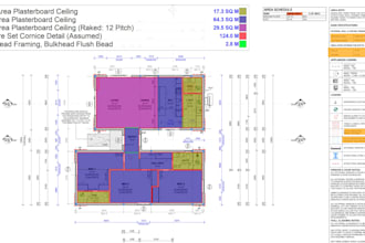 do material takeoff and cost estimation for dry wall framing and insulation