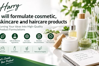 formulate cosmetic, skincare and haircare products