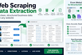 scrape business websites and collect structured company data