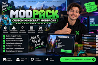 create custom minecraft modpack, mod integration and server setup