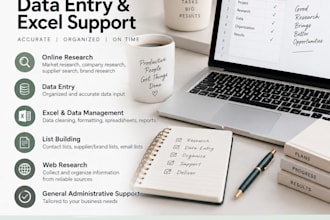 do online research, data entry and excel support