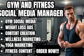 be your gym social media manager for fitness coach, sport, and personal