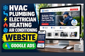 design hvac, plumbing, electrician, heating, air conditioning website google ads