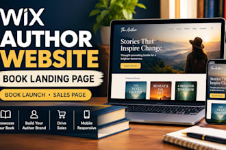 design a wix author website, book landing page and book launch sales page