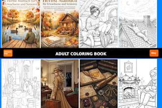 design cozy coloring pages for adults and seniors for KDP