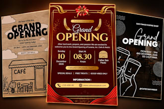 design a professional restaurant grand opening poster