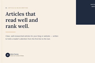 write engaging and well researched articles