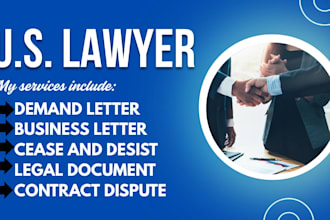 draft a demand letter or cease and desist letter as a US lawyer