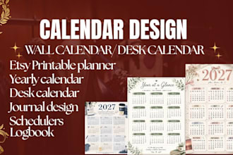 design custom 2027 wall or desk calendar yearly monthly calendar planner journal