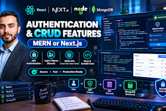 add jwt authentication or crud features to your mern or nextjs app