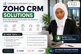 set up zoho expert, salesforce, monday CRM, hubspot, zapier automation