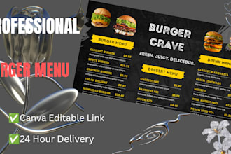 design professional restaurant menu, food menu, or price list in canva