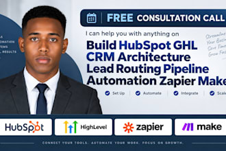 build hubspot ghl CRM architecture lead routing pipeline automation zapier make
