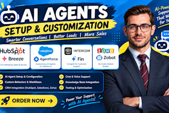 setup hubspot breeze, salesforce agentforce, intercom fin and zoho zobot
