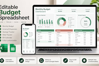 design editable monthly excel google sheets budget spreadsheet templates