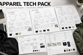 create detailed apparel tech packs with technical drawings and specs
