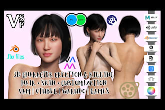 create and rig your 3d nsfw character for vam, vtubing, warudo, vessface or game